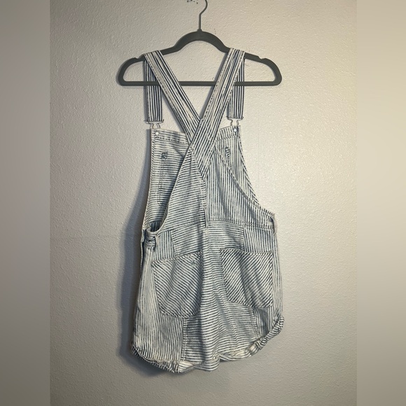 Free People We The Free Railroad Striped Ziggy Shortalls - Picture 5 of 8